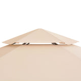 Garden Marquee Gazebo Pavilion Tent Hexagonal Beige 323x265 cm 43165