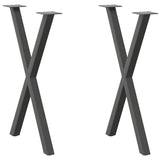 ZNTS Dining Table Legs X-Shaped 2 pcs Anthracite 60x cm Steel 4012914