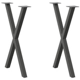 Dining Table Legs X-Shaped 2 pcs Anthracite 50x cm Steel 4012910