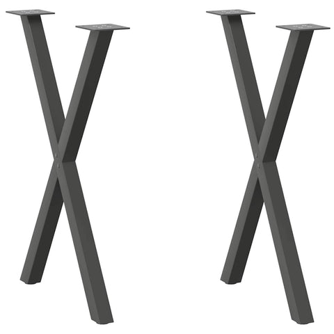 ZNTS Dining Table Legs X-Shaped 2 pcs Anthracite 60x cm Steel 4012914