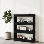 Book Cabinet/Room Divider Black 80x30x103 cm Engineered wood 811701