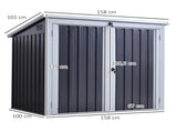 3.2 x 5.1ft Corrugated Steel Two-Bin Storage Shelter - Black T3398P317642