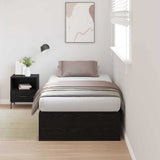 Storage Bed Frame Black Oak 70 x 190 cm Engineered Wood 3335414