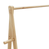 ZNTS Clothes Rack with Shelves and Wheels 132x45.5x155.5 cm Bamboo 4008911