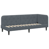 Corner Bed Frame with Headboard Dark Grey 80 x 200 cm Velvet 42016587