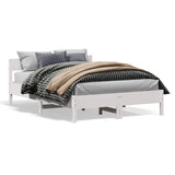 Bed Frame without Mattress White 150x200 cm King Size Solid Wood Pine 842747