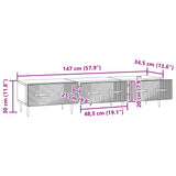 TV Cabinet High Gloss White 147 x 34.5 x 30 cm Engineered Wood 894939