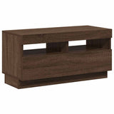 TV Cabinet with LED Lights Brown Oak 80x35x40 cm 815725