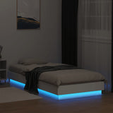 ZNTS Bed Frame without Mattress with LED Lights White 100x200 cm 839504