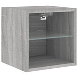 4 Piece TV Wall Units with LED Grey Sonoma Engineered Wood 3216716