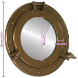 Porthole Mirror Wall Hanging 30 cm Aluminium and Glass 357852