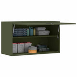 Wall Cabinet for Garage with Gas-lift Door Olive green 883263