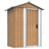 Garden Shed Brown 126x97.5x177 cm Galvanised Steel 316236