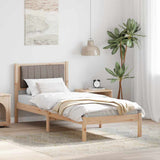 Bed Frame with Upholstered Headboard Taupe 80 x 200 cm 878292
