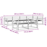 Outdoor Sofa Set 7 pcs Natural Solid Acacia Wood 3367717