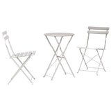 Folding Bistro Set 3 pcs Beige Steel 42002971