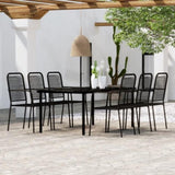 7 Piece Garden Dining Set Black 3099141