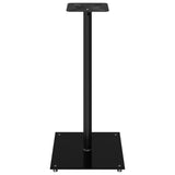 Speaker Stands 2 pcs Black Tempered Glass 1 Pillar Design 51814