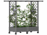 Raised Bed with Trellis and Roof Light Grey 122.5 x 40 x 127 cm 3423028