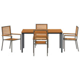 Garden Dining Set 5 pcs Grey Poly Rattan 3365497