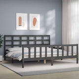 Bed Frame without Mattress Grey 200x200 cm Solid Wood Pine 3192123