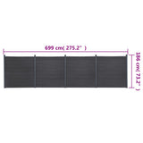 Fence Panel Set Grey 699x186 cm WPC 3211833