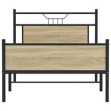 Bed Frame without Mattress Sonoma Oak 100x200 cm Engineered Wood 4106975