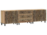 Side Cabinets 3 pcs 60x33x75 cm Solid Wood Mango 3206306