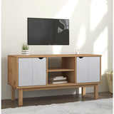 TV Cabinet OTTA Brown and White 113.5x43x57cm Solid Wood Pine 348596