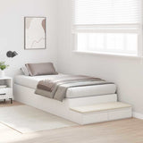 Storage Bed Frame with Drawer White 90 cm Engineered Wood 3335669