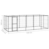 Outdoor Dog Kennel Steel with Roof 12.1 m 3082294