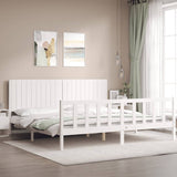 Bed Frame without Mattress White 200x200 cm Solid Wood Pine 3192967