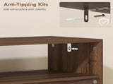 Shoe Cabinet with 2 Flip Drawers, Narrow Shoe Storage Top for Entryway Hallway, Rustic Brown T3398P552633