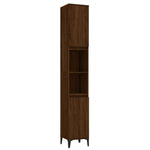 ZNTS 3 Piece Bathroom Furniture Set Brown Oak Engineered Wood 3185612