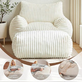 Bean Bag Chair Footrest, Soft Comfy Velvet Fur Fabric Lazy Sofa, High-Density Shredded Foam T5592P445292