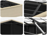 Electric Adjustable Bed Frame Cream 190 x 100 x 33.5 cm Steel 42037344