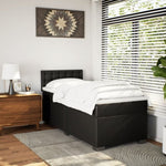 ZNTS Box Spring Bed with Mattress Black 90x200 cm Faux Leather 3286104