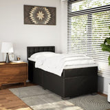 ZNTS Box Spring Bed with Mattress Black 90x200 cm Faux Leather 3286104
