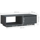 Coffee Table Grey 110x50x33.5 cm Solid Pinewood 809884