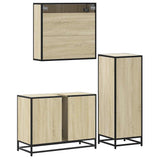 3 Piece Bathroom Furniture Set Sonoma Oak Engineered Wood 3301051