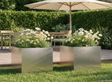 Garden Planter 2 pcs Silver 35 x 35 x 35 cm Stainless Steel 8004961