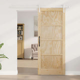 Sliding Door Brown 83 x 202 cm Solid Pine Wood 3333224