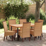 Dining Chairs 6 pcs Brown Natural Rattan 274203