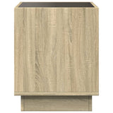 ZNTS Bedside Table with Infinity LED Sonoma Oak 50x50x50 cm 3284086