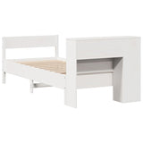 Bookcase Bed without Mattress White 90x190 cm Single Solid Wood Pine 3322970