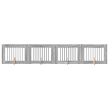 Dog Gate with Stands 4 pcs Grey Sonoma 80 x 60 cm 892136
