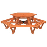 Picnic Table for 6 Kids with Benches Hexagon Solid Wood Fir 4008994