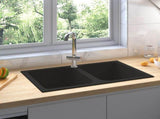 Kitchen Sink Black 76 x 48 x 30 cm Quartz and Resin 147081