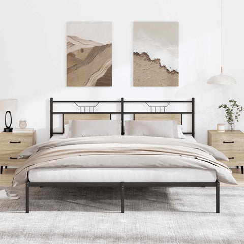 Bed Frame without Mattress Sonoma Oak 183x213 cm Engineered Wood 4106797