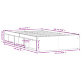 ZNTS Bed Frame without Mattress Black 120x190 cm Small Double Small Double 3203895
